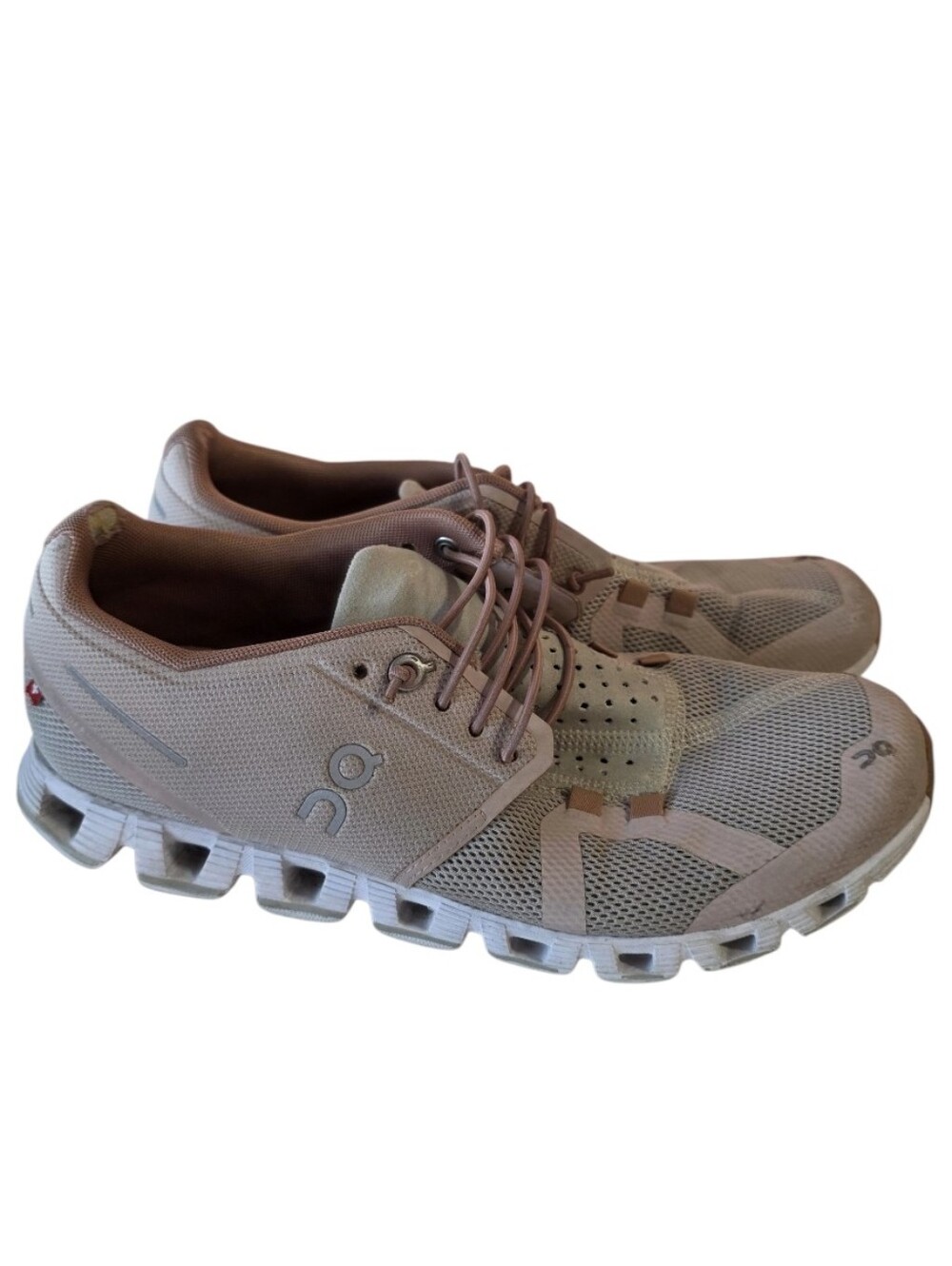On Running Women's Athletic Shoes in Blush Pink and White